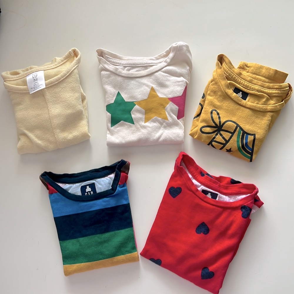 Lot of 5 Gap Girls Long Sleeved Tops, Size 18-24 Months